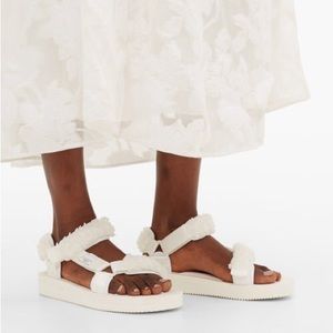 Suicoke x Cecile Bahnsen Maria Beaded Sandals White